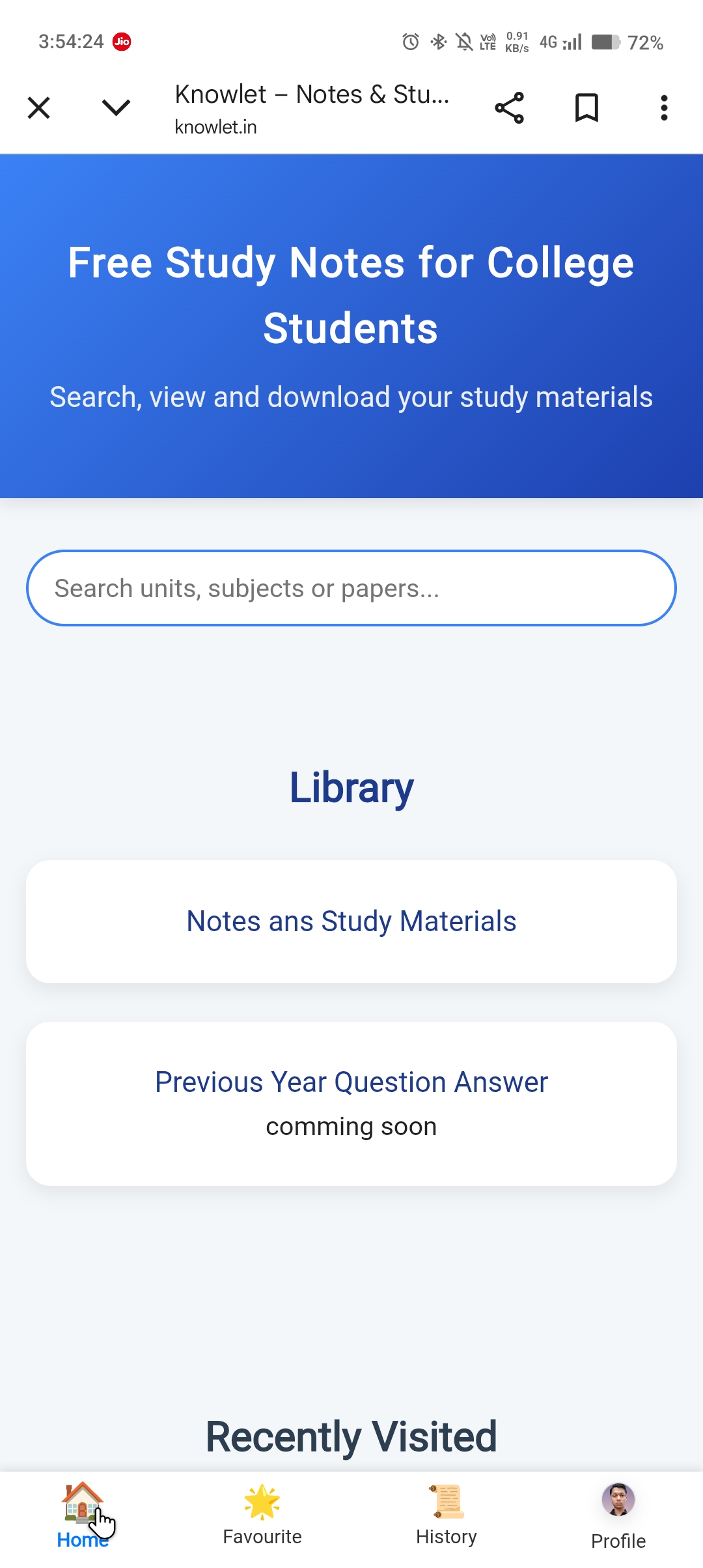 Knowlet educational web application home page